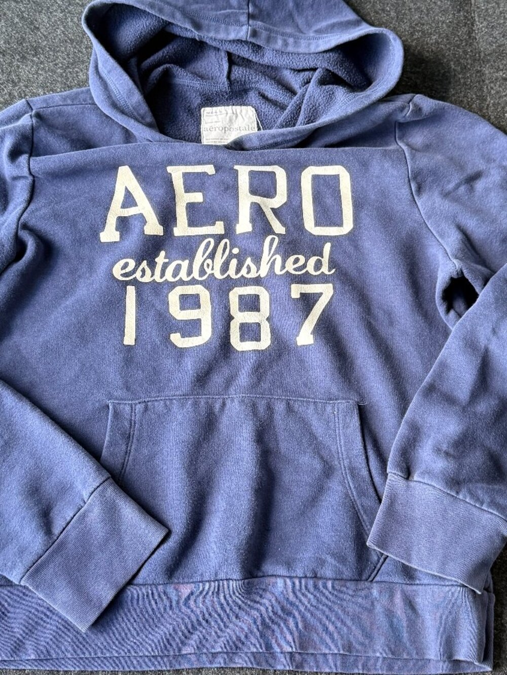 Aeropostale AERO 1987 Hoodie XL Blue Vintage Style